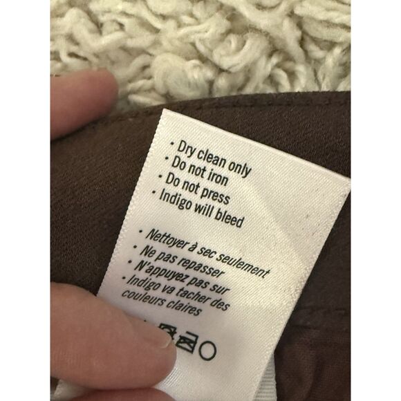 Paige Cindy Coated High Rise Straight Jeans Brown Size 31 Chic Night Out - Picture 11 of 12